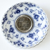 Blue Fluted, Full Lace, Candle ring with coin 2 Krone Christian X 1870-1930