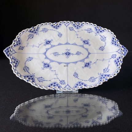 Musselmalet Vollspitze, ovale Flach Servierplatte 35 cm, Royal Copenhagen Nr. 1/1060