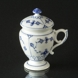Blue fluted, fluted, jar with lid and handle / mustard jug no. 138