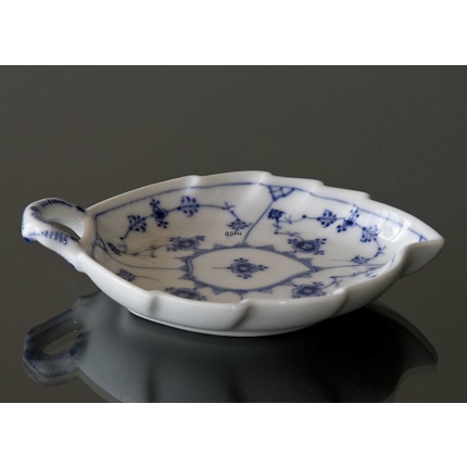 Blue Fluted, Plain, leaf-shaped pickle dish no. 143, small 19cm