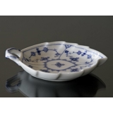 Blue Fluted, Plain, leaf-shaped pickle dish, small 19cm