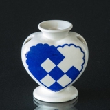 Royal Copenhagen Heart, Blue, Faience Candle Holder