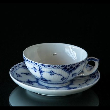 Blue Fluted, Half Lace, Tea Cup and saucer, Royal Copenhagen