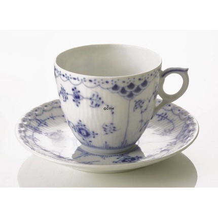 Blue Fluted, Half Lace coffee cup, Royal Copenhagen no. 626