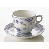 Blue Fluted, Half Lace coffee cup
