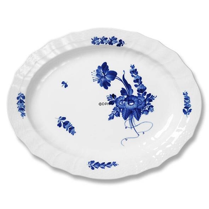 Blue Flower, Curved, oval Serving Dish 45 cm, Royal Copenhagen no. 1558