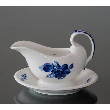 Blue Flower, Braided, Sause boat on fixed stand no. 10/8068, Royal Copenhagen