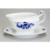 Blue Flower, angular, sauce boat on fixed stand