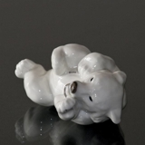 White Polar Bear cub rolling figurine, Royal Copenhagen no. 21432