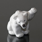 White Polar Bear Cub fist high figurine, Royal Copenhagen no. 21433