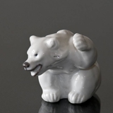 White Polar Bear Cub fist high figurine, Royal Copenhagen no. 21433 or 233