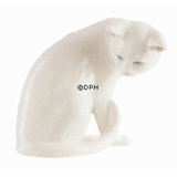 Weiße Katze sitzt, Royal Copenhagen Figur