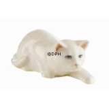 Sneaking white cat, Royal Copenhagen figurine
