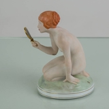 Girl with mirror, Royal Copenhagen Royal Copenhagen overglaze figurine no. 1244