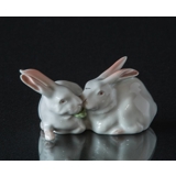 Weißes Paar Kaninchen, Royal Copenhagen Figur Nr. 518