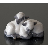 Pair of Little Lambs resting closely, Royal Copenhagen figurine no. 2769