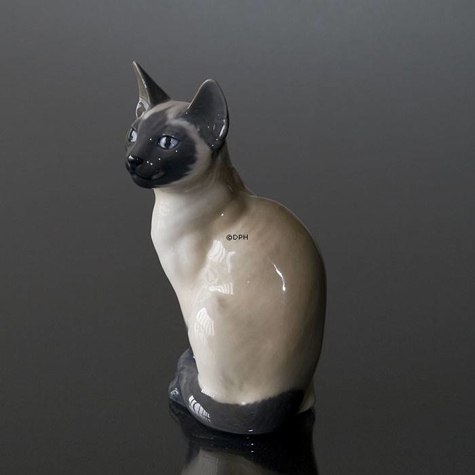 forhistorisk anekdote barriere Siamese Cat looking to the side, Royal Copenhagen figurine no. 3281 or 142  | No. 1020142 | Alt. R3281 | Theodor Madsen | DPH Trading