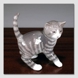 Tabby Kätzchen steht, Royal Copenhagen Katzenfigur Nr. 305