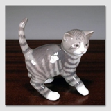 Tabby Kätzchen steht, Royal Copenhagen Katzenfigur