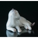 Weißes Kätzchen, liegend, Bing & Gröndahl Katze Figur Nr. 2504 oder 504