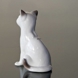 White Kitten, sitting, Royal Copenhagen cat figurine no. 505