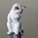 Stående hvid kattekilling, Bing & Grøndahl kattefigur nr. 2506 eller 506