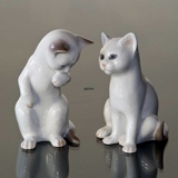 Weißes Kätzchen stehend, Bing & Gröndahl Katze Figur Nr. 2506