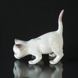 Weißes Kätzchen, Schwanz oben, Bing & Gröndahl Katze Figur Nr. 2507 oder 507