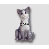 Grey Kitten, sitting, Bing & grondahl cat figurineno. 2515