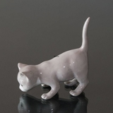 Grey Kitten, tail up, Bing & Grondahl cat figurine no. 2517