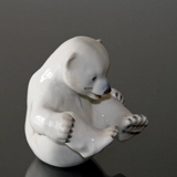 Polar Bear Cub sitting playfully, Bing & Grondahl figurine no. 2536