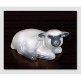 Lamb, Lying down looking curiously up, Royal Copenhagen figurine