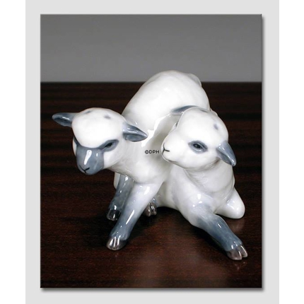 Two lambs playing, Royal Copenhagen figurine no. 759