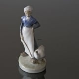 Little girl with geese walking along, Royal Copenhagen figurine no. 528