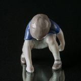 Dickie, Boy squatting picking up something, Bing & Grondahl figurine no. 1636