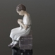 Grethe, Girl sitting and knitting, Bing & Grondahl figurine no. 1656 or 414
