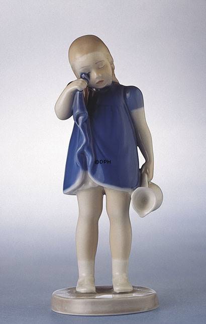 Spilt Milk, Girl standing with spilt Milk, Bing & grondahl figurine no.  2246 or 466