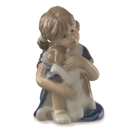 Else with Puppy, sitting Girl with Puppy, figurine no. 679