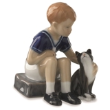 Jens with his cat Felix, Royal Copenhagen figurine