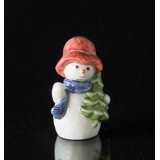 Schneemann Mädchen mit Weihnachtsbaum, Royal Copenhagen Winter-Serie Figur