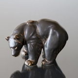 Bear standing looking powerfull, Royal Copenhagen stoneware figurine no. 21519
