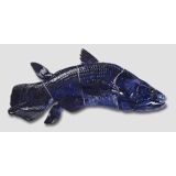 Blå fisk, krum, Royal Copenhagen figur