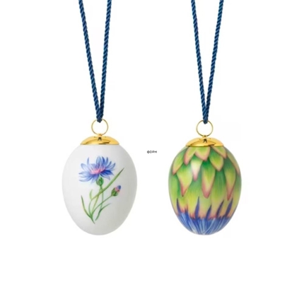 Easter Egg with Corn Flower Buds and Petals, 2 pcs., Royal Copenhagen Easter 2024