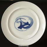Blue Koppel flat lunch plate 25cm, Bing & Grondahl No. 325