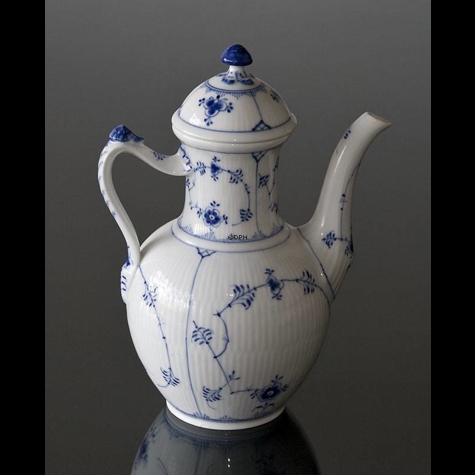 Blue Fluted Half Lace coffee pot