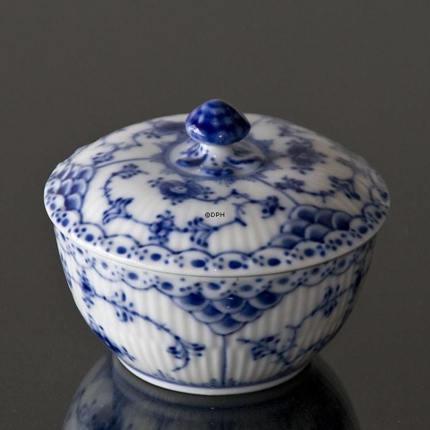 Blue Fluted, Half Lace, Sugar Bowl no. 1/657 or 153, Royal Copenhagen