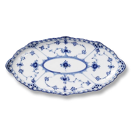 Blue Fluted, Full Lace, oval Pickle Dish no. 1/1115 or 349, Royal Copenhagen 24cm
