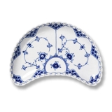 Blue Fluted, Full Lace, Half Moon Shape Pickle Dish 22cm