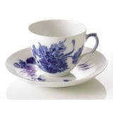 Blue Flower, Curved, Coffee Cup and saucer, capacity 18 cl., Royal Copenhagen