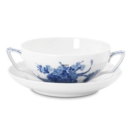 Blue Flower, Curved, Soap cup with saucer no. 10/1872 or 107, Royal Copenhagen